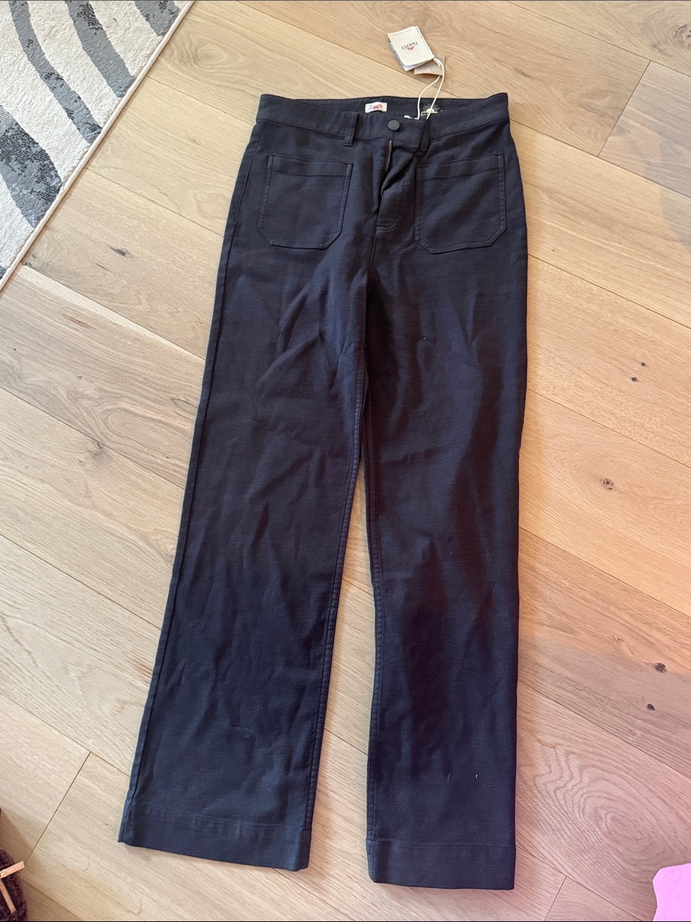 Women’s FAHERTY Washed Black Wide-Leg Trouser NWT  - Classic Everyday Style